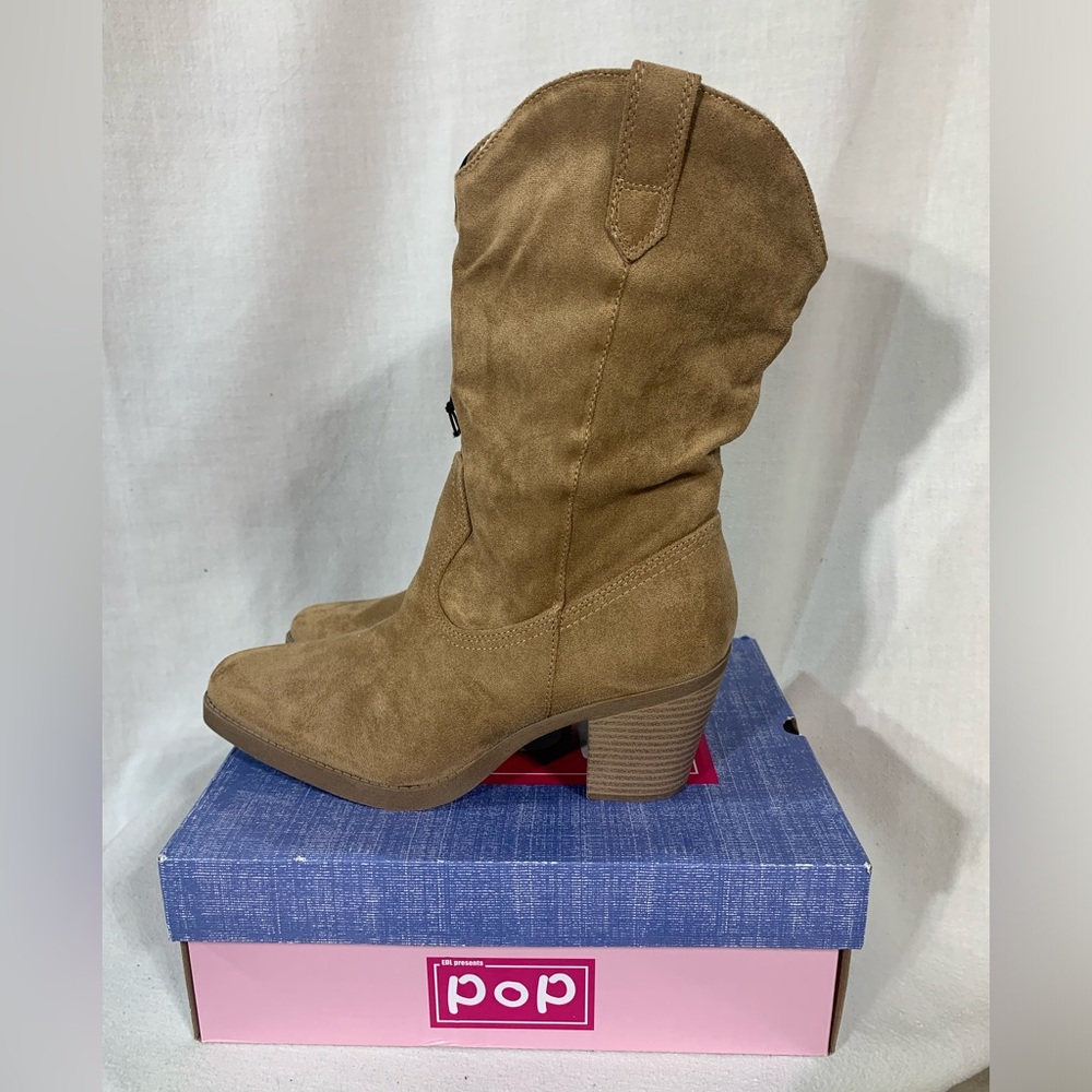 Pop Framework Women's cowboy Tan Boots Size 8.5